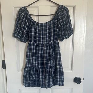 American Eagle Outfitters Blue Plaid Mini Dress